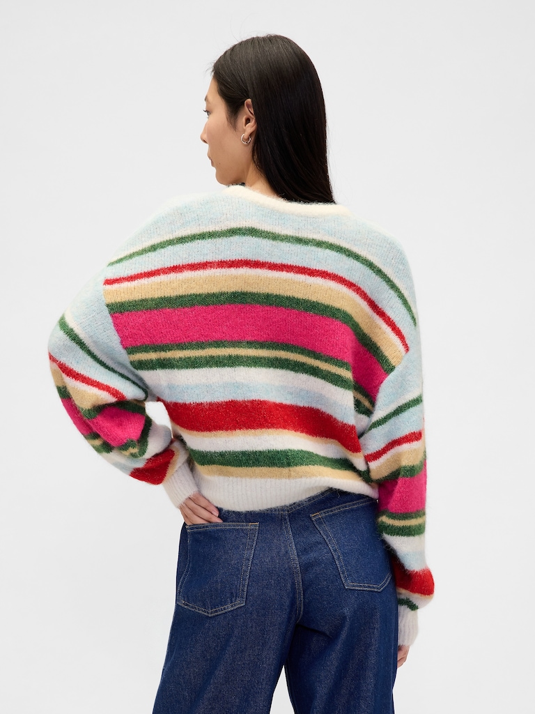 Fuzzy Oversized Crewneck Sweater