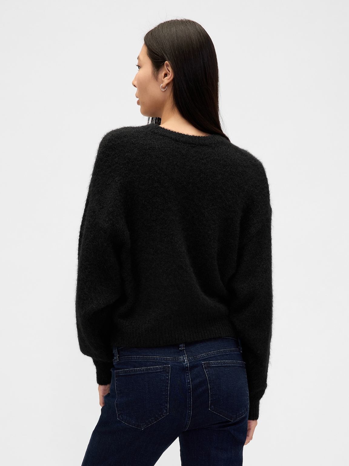 Fuzzy Oversized Crewneck Sweater
