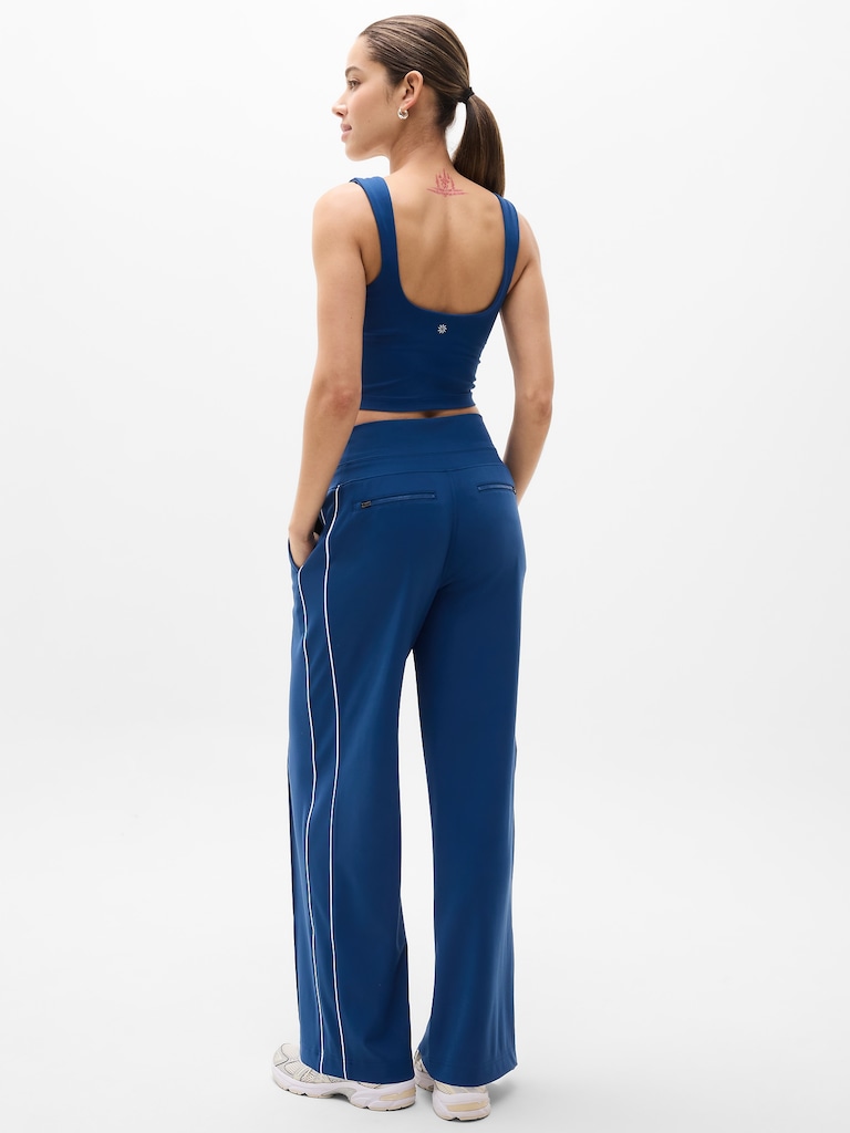 Venice High Rise Track Stripe Wide Leg Pant