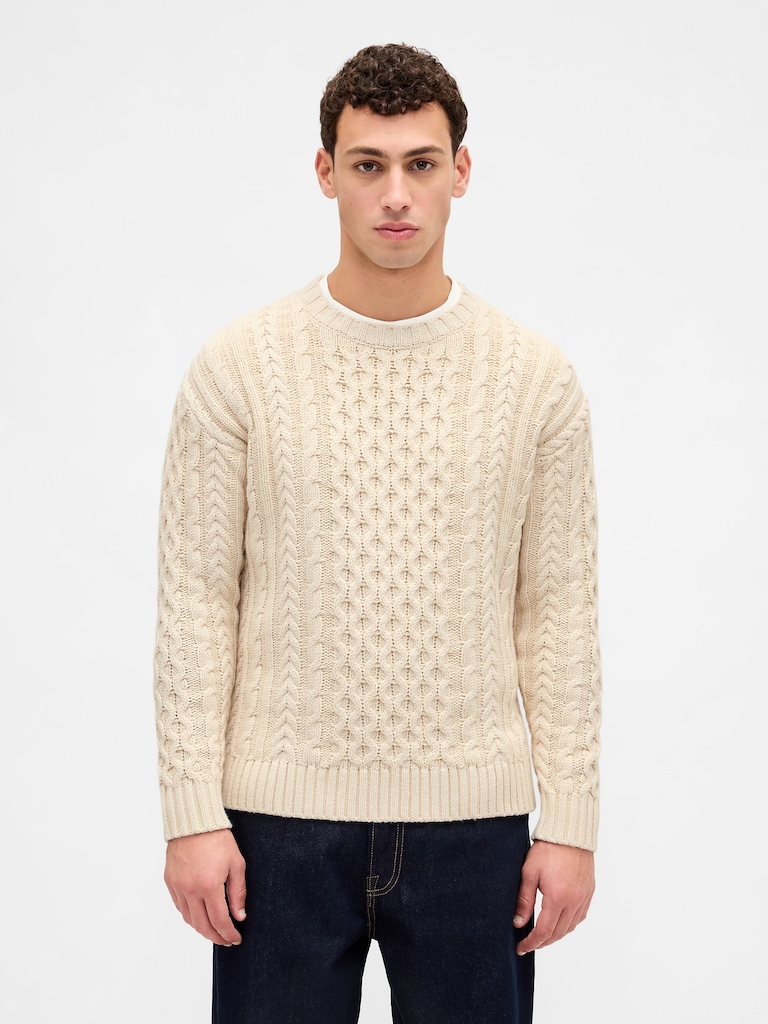 Relaxed Cable-Knit Sweater