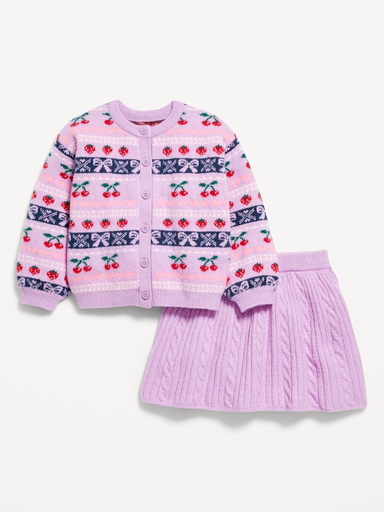 SoSoft Cropped Cardigan Sweater and Skirt Set for Toddler Girls