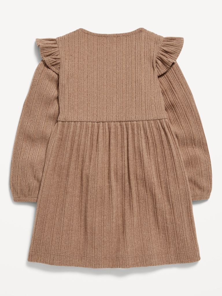 Long-Sleeve Cozy-Knit Dress for Toddler Girls
