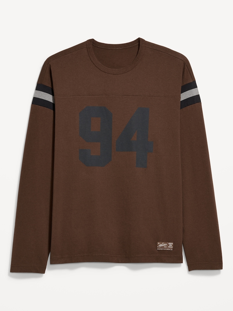 Heavyweight Long-Sleeve Football-Style T-Shirt