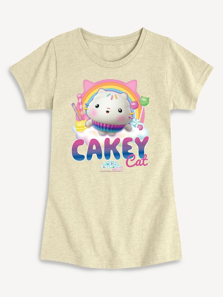 Gabbys Dollhouse Cakey Cat Tee Fitted Short Sleeve T-Shirt For Toddler