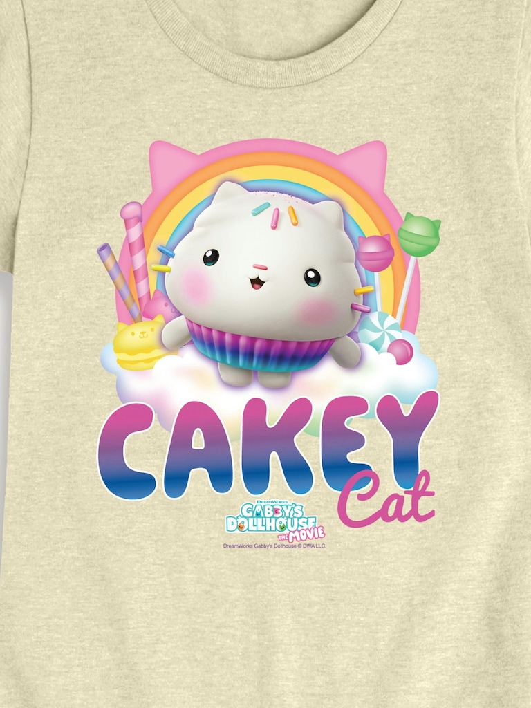 Gabbys Dollhouse Cakey Cat Tee Fitted Short Sleeve T-Shirt For Toddler