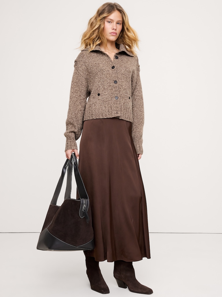 Marled Cashmere-Merino Blend Cardigan