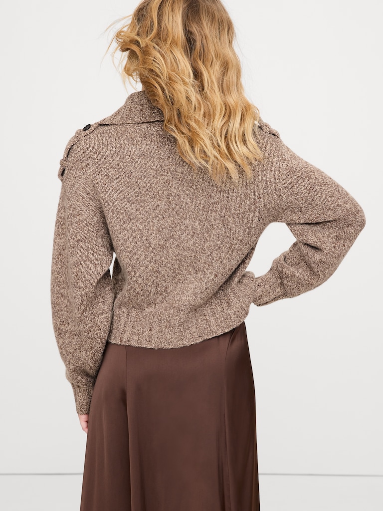 Marled Cashmere-Merino Blend Cardigan