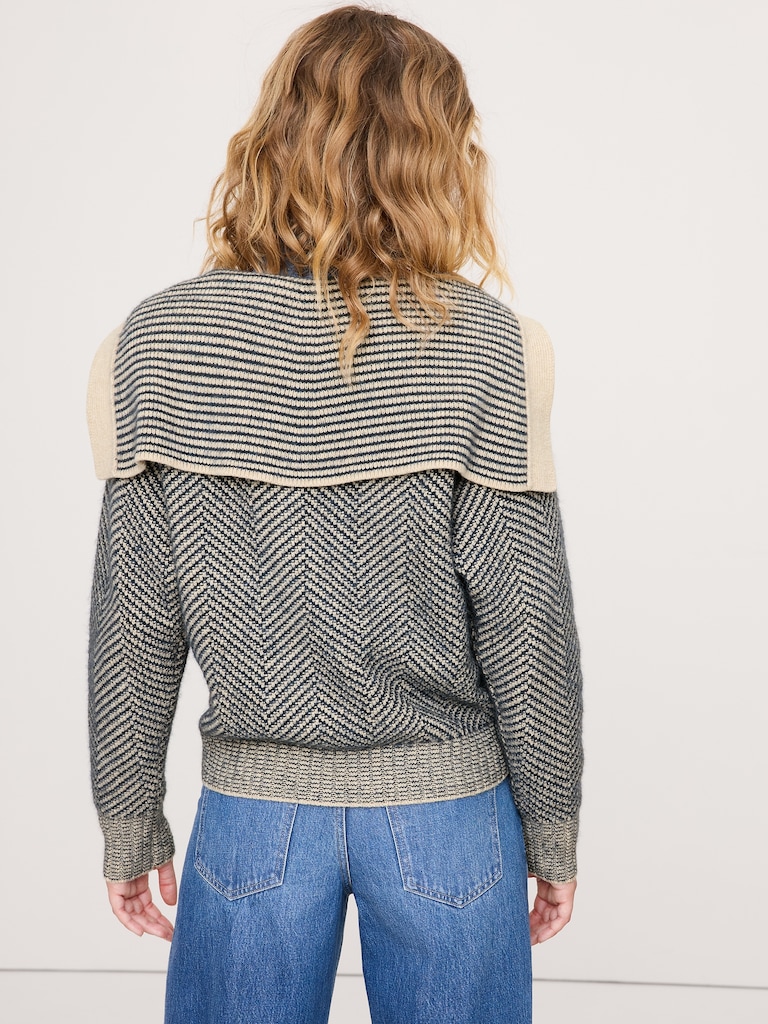 Herringbone Jacquard Sailor Sweater