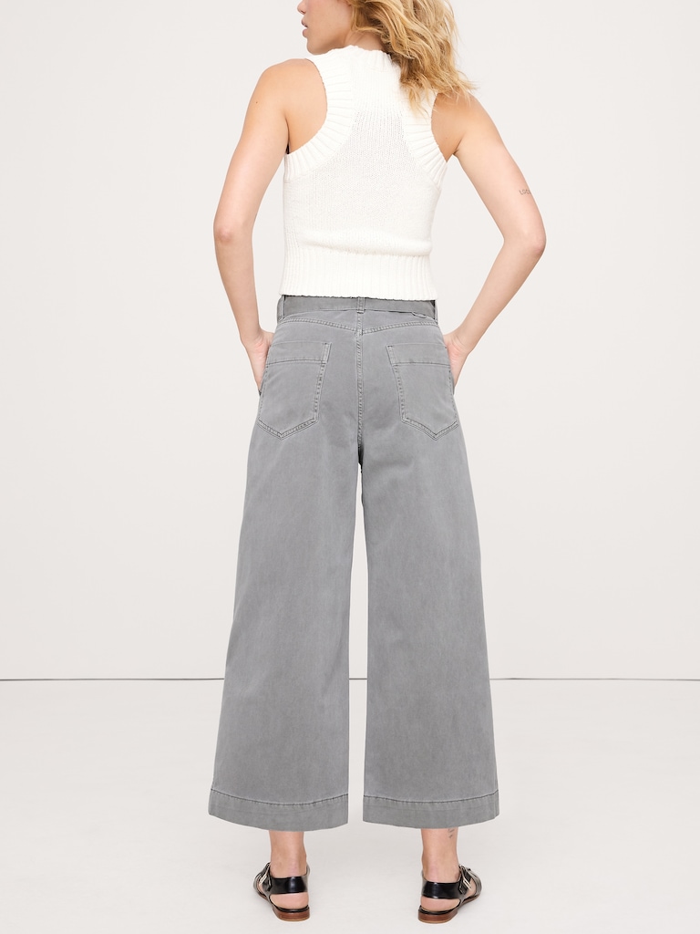 High-Rise Wide-Leg Utility Crop Pant