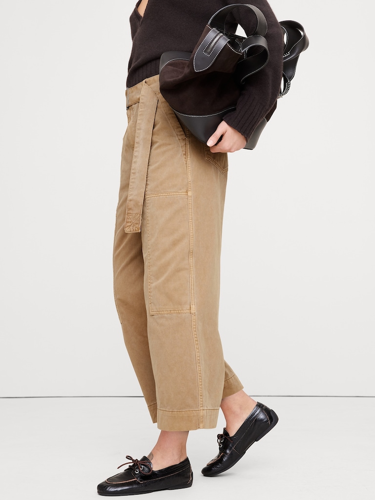 High-Rise Wide-Leg Utility Crop Pant