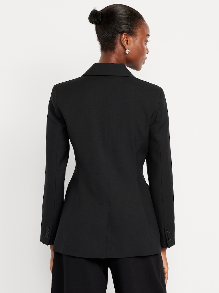 Fitted Button-Front Blazer