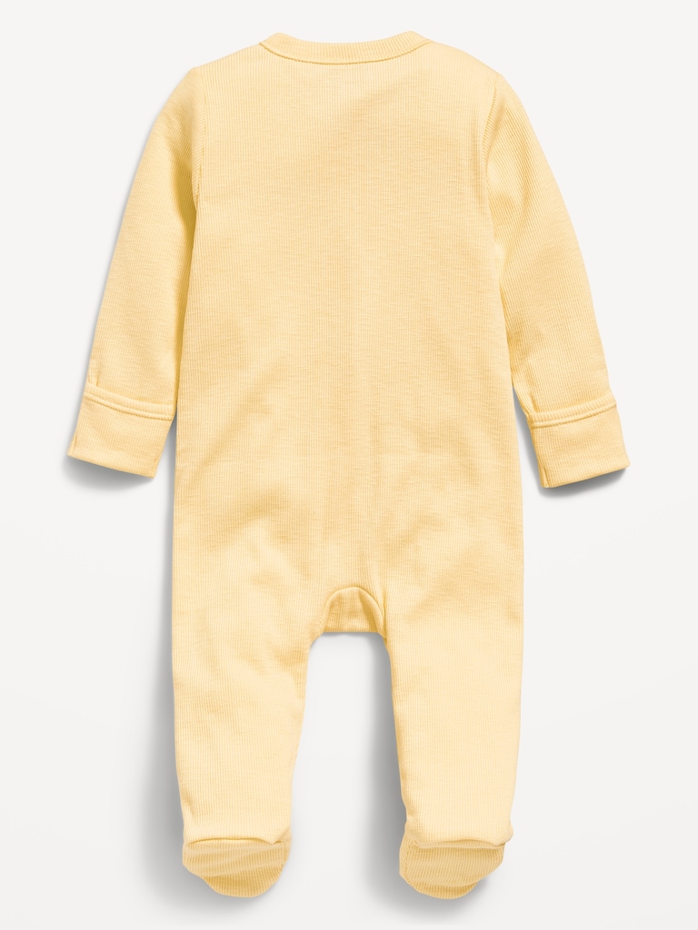 Ribbed 2-Way-Zip Sleep & Play Footed One-Piece for Baby