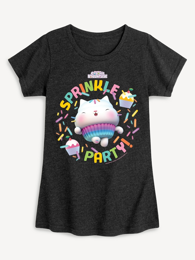 Gabbys Dollhouse Sprinkle Party Fitted Short Sleeve T-Shirt For Toddler
