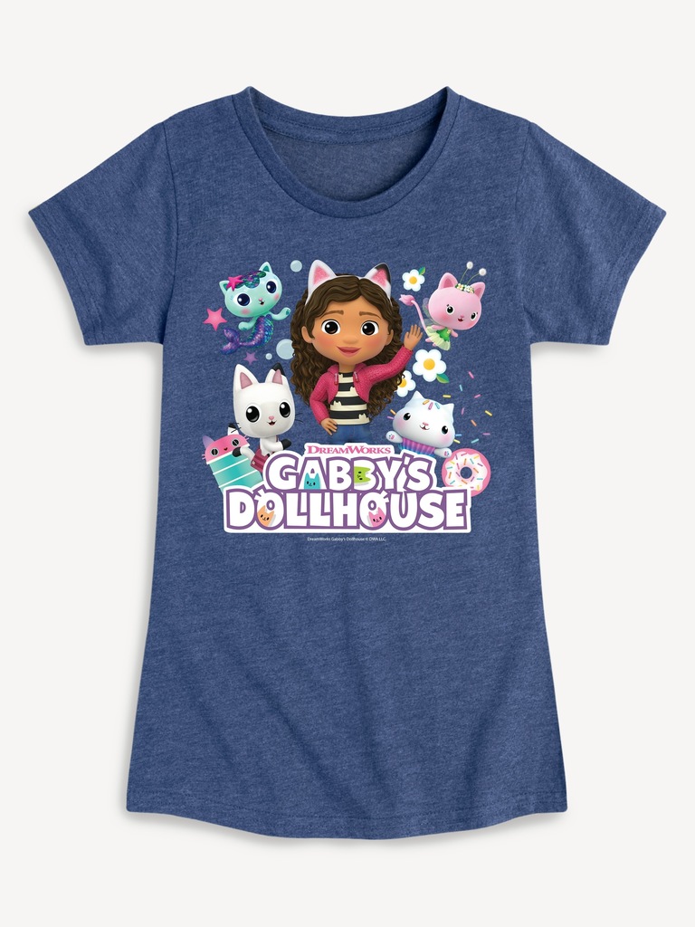 Gabbys Dollhouse Group Fitted Short Sleeve T-Shirt For Toddler