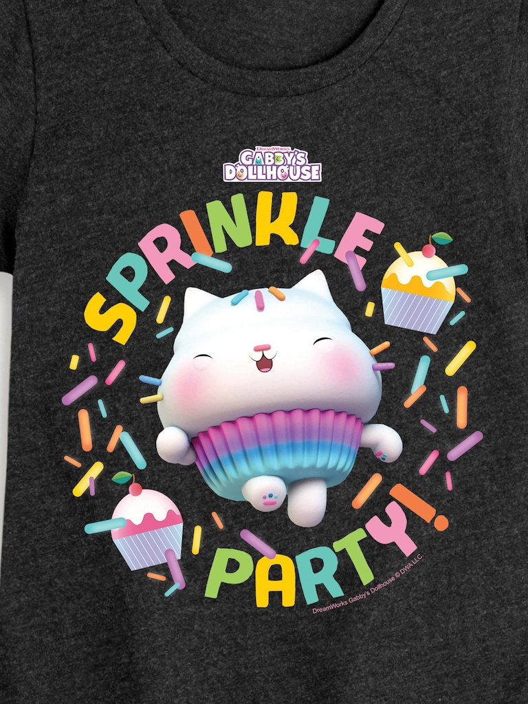 Gabbys Dollhouse Sprinkle Party Fitted Short Sleeve T-Shirt For Toddler