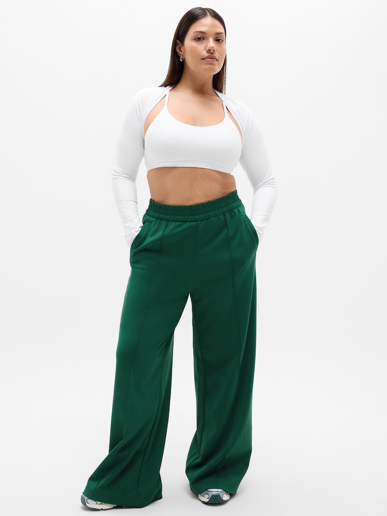Tempo Mid Rise Wide Leg Track Pant