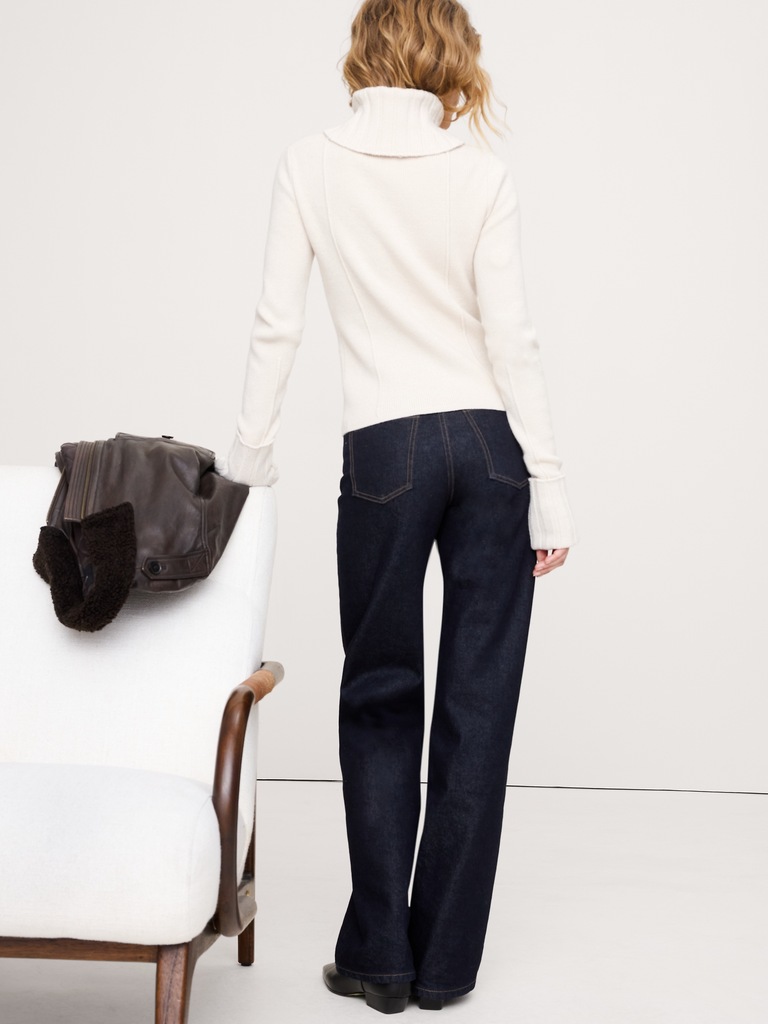 Merino-Cotton Turtleneck Sweater