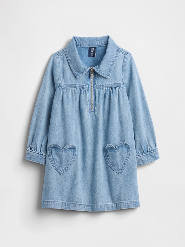 Baby & Toddler Denim Heart Pocket Dress