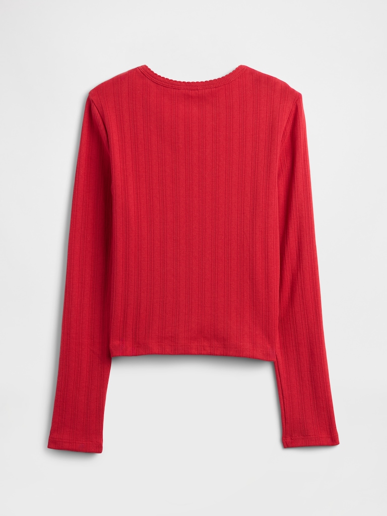 Kids Ribbed Pointelle T-Shirt