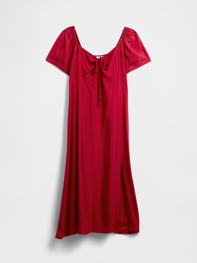 Puff Sleeve Midi Dress