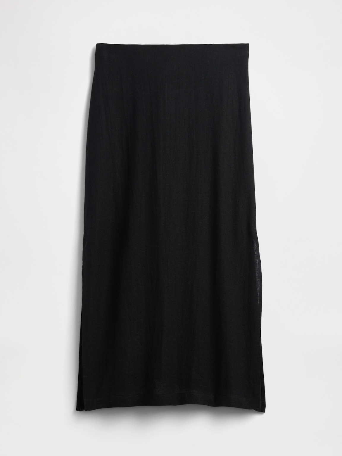 Linen-Blend Maxi Slip Skirt