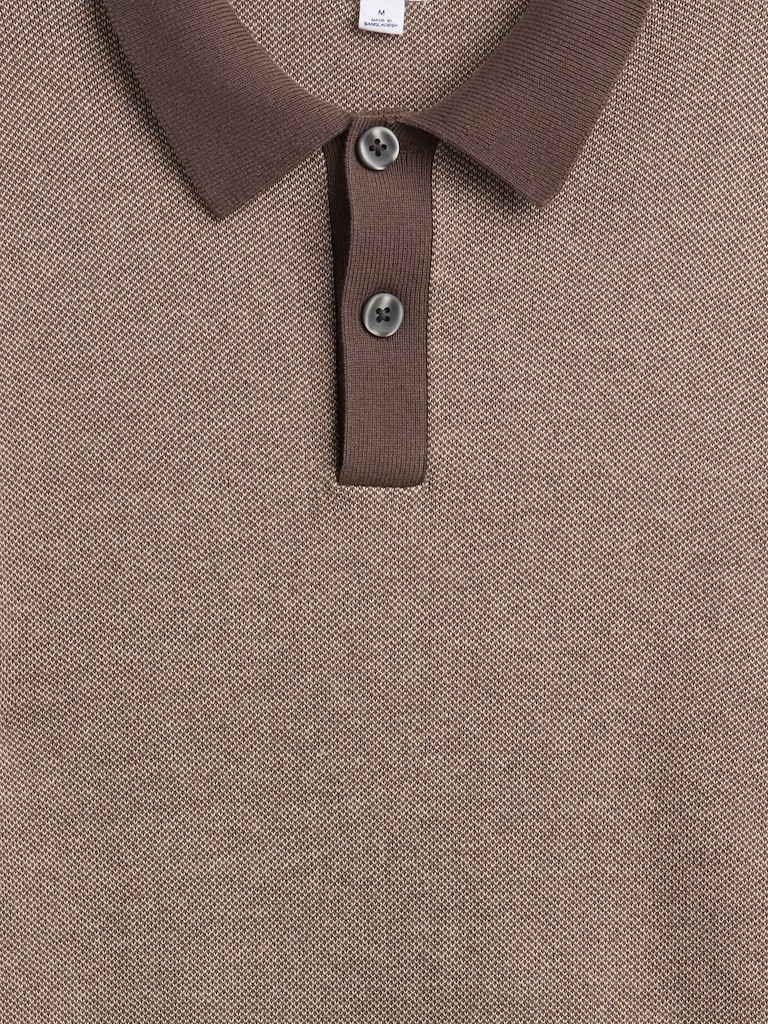 Relaxed Textured Polo Sweater Shirt