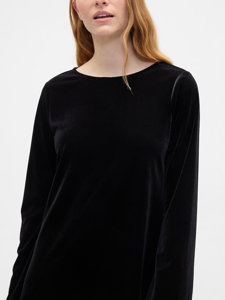 Satin Boatneck Mini Dress