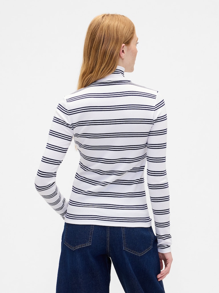 Ribbed Turtleneck T-Shirt