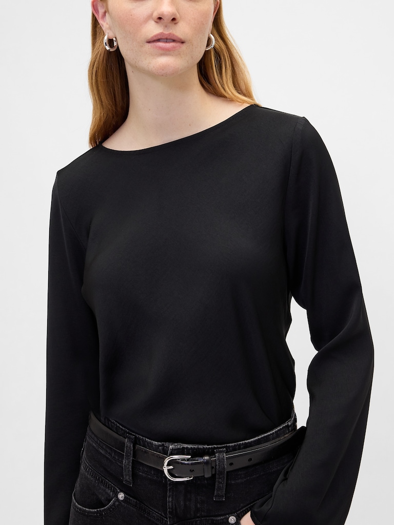 Bell Sleeve Boatneck Top