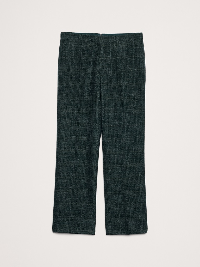 Straight Italian Wool Tweed Suit Pant