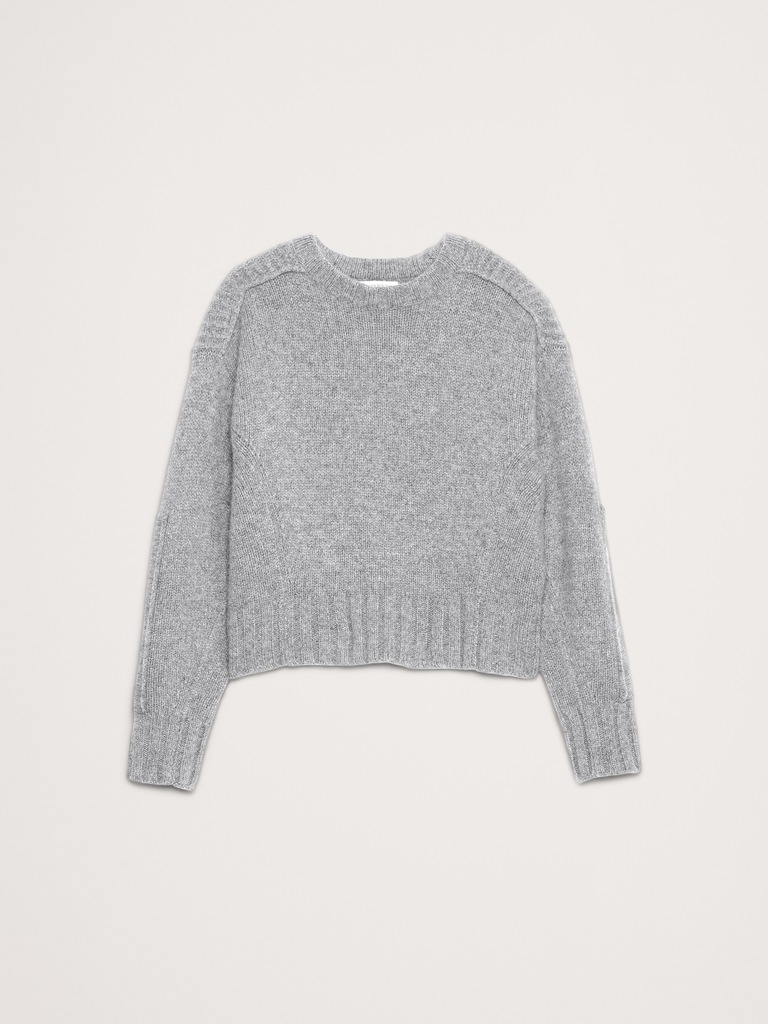 Merino-Cashmere Ribbed-Panel Sweater
