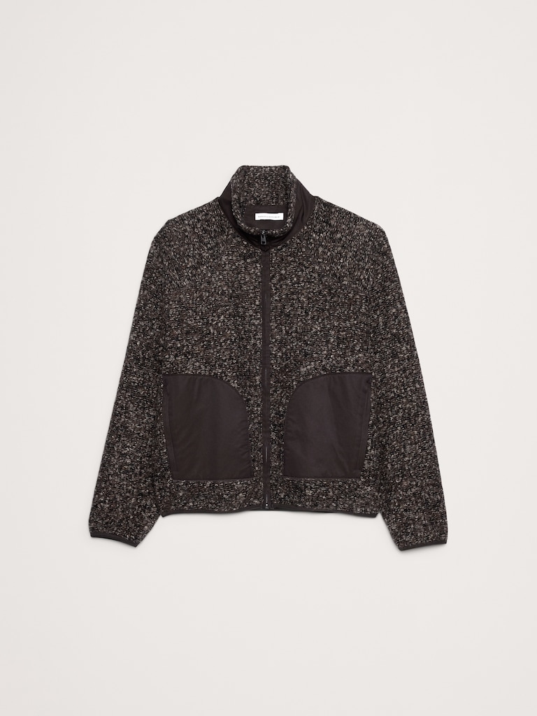 Bouclé Fleece Zip-Up Sweatshirt