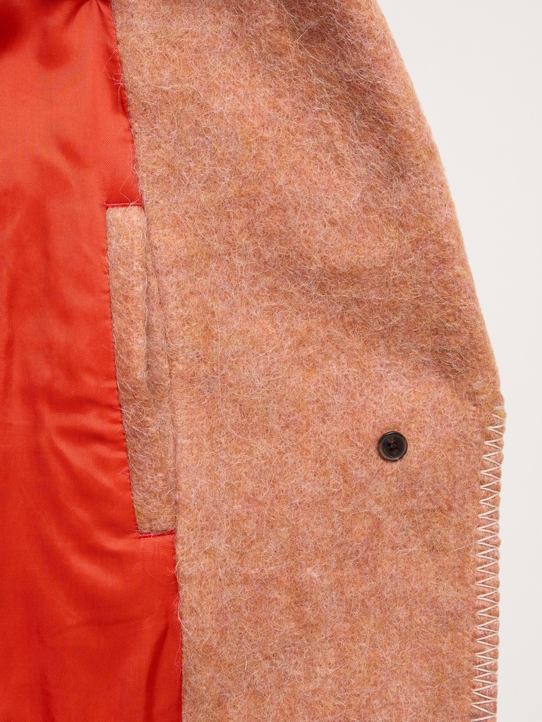 Fuzzy Italian Wool-Blend Top Coat