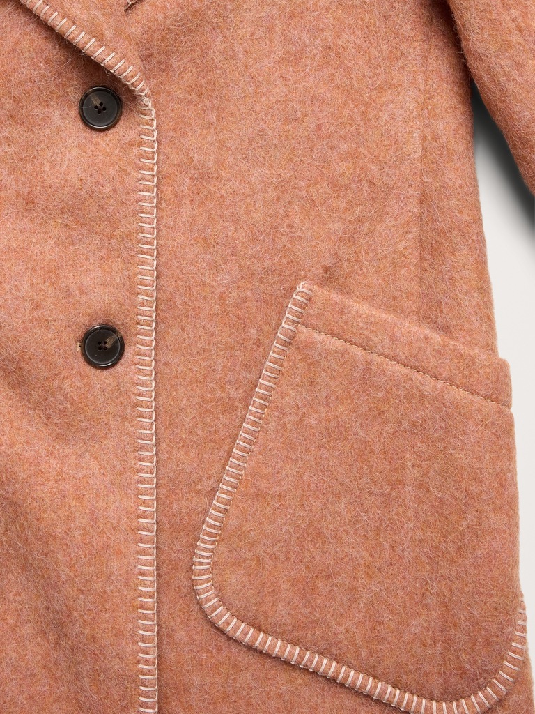 Fuzzy Italian Wool-Blend Top Coat