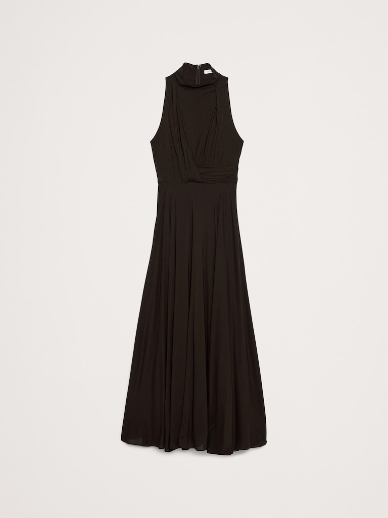 Stretch-Crepe Maxi Dress