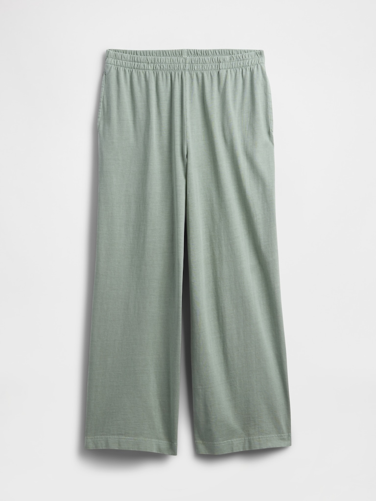 Heavyweight Pull-On Wide-Leg Crop Pants