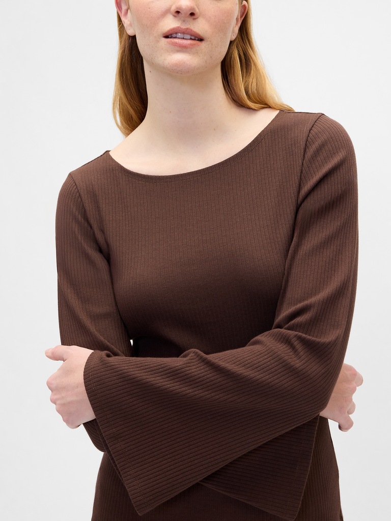 Bell Sleeve Boatneck T-Shirt