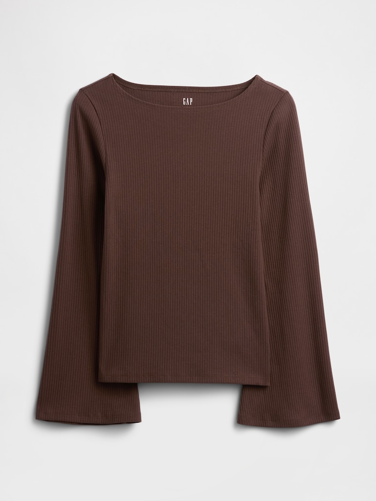 Bell Sleeve Boatneck T-Shirt