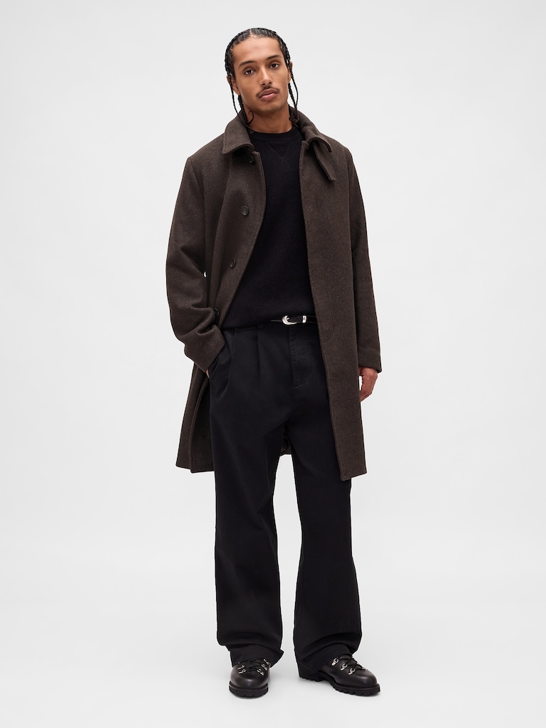 Wool-Blend Car Coat