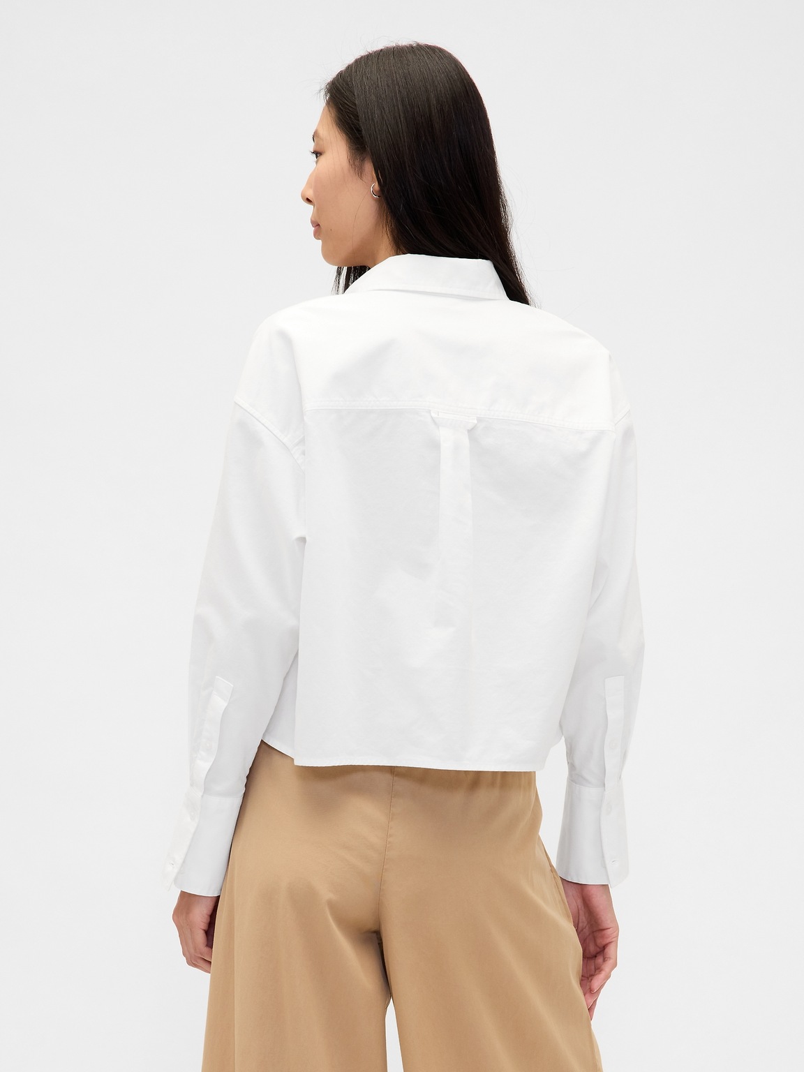 Organic Cotton Straight-Hem Crop Shirt