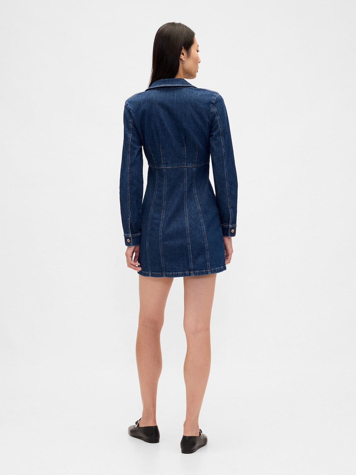 Denim Pleated Mini Dress