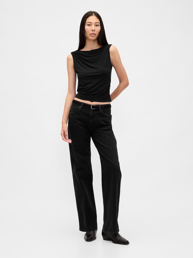 Ruched Boatneck Top