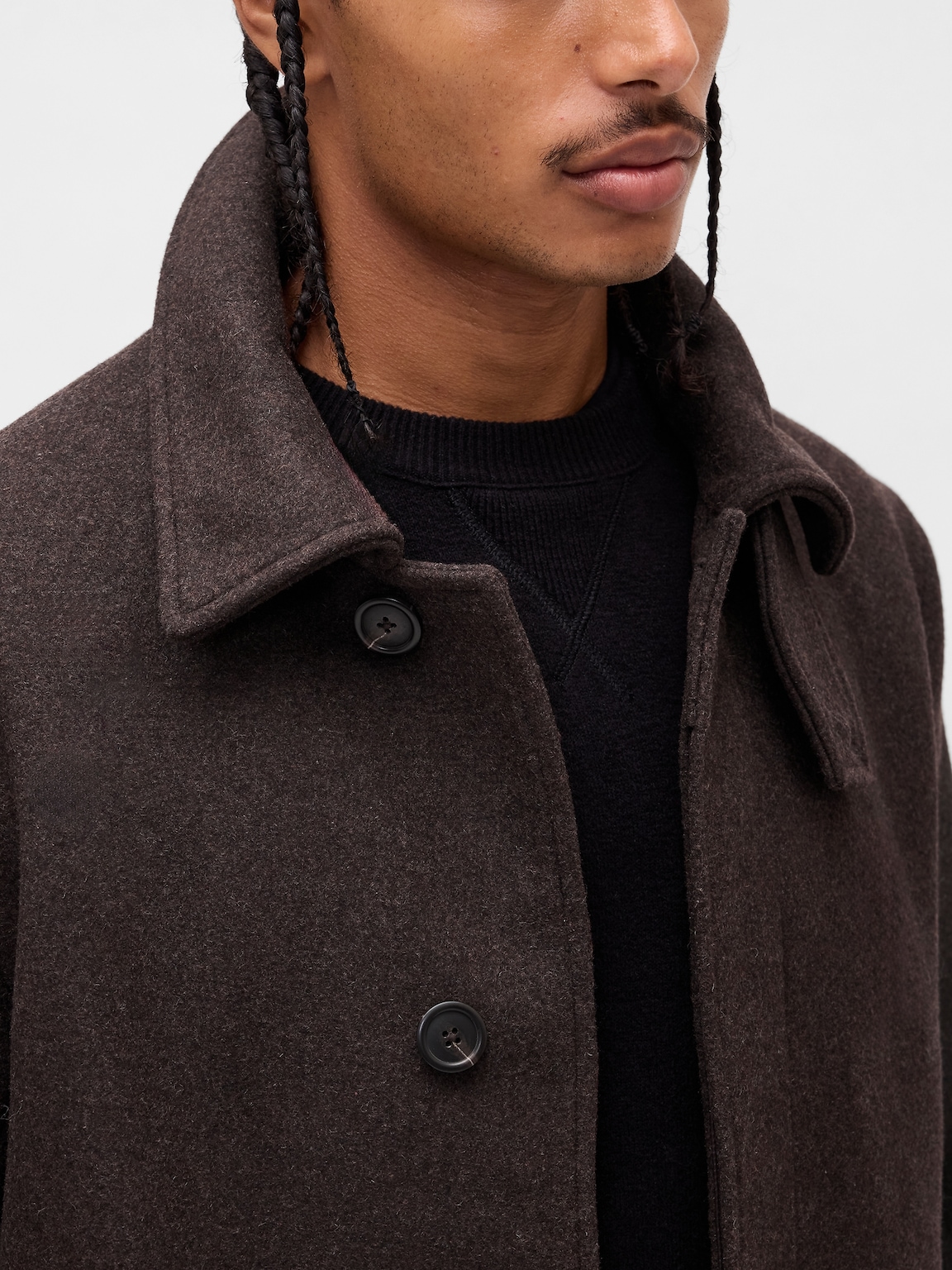 Wool-Blend Car Coat