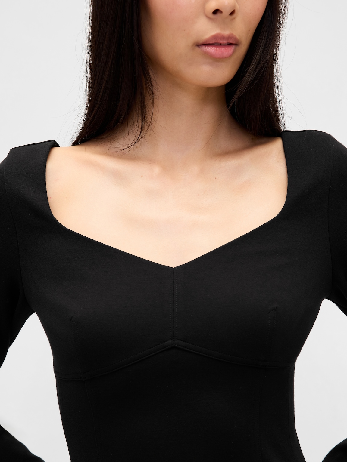 Double Knit Sweetheart Corset Mini Dress