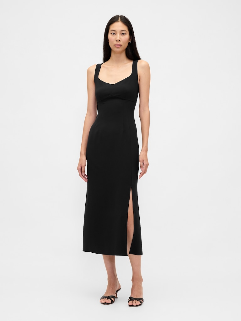 Double Knit Sweetheart Corset Maxi Dress