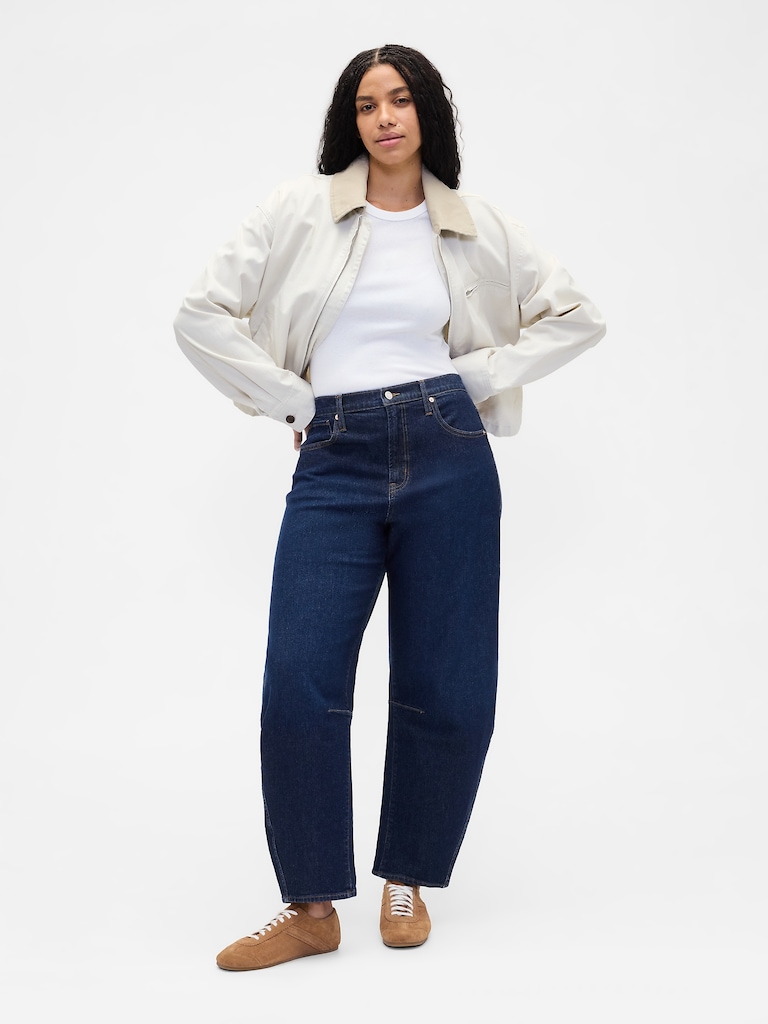 High Rise Barrel Jeans
