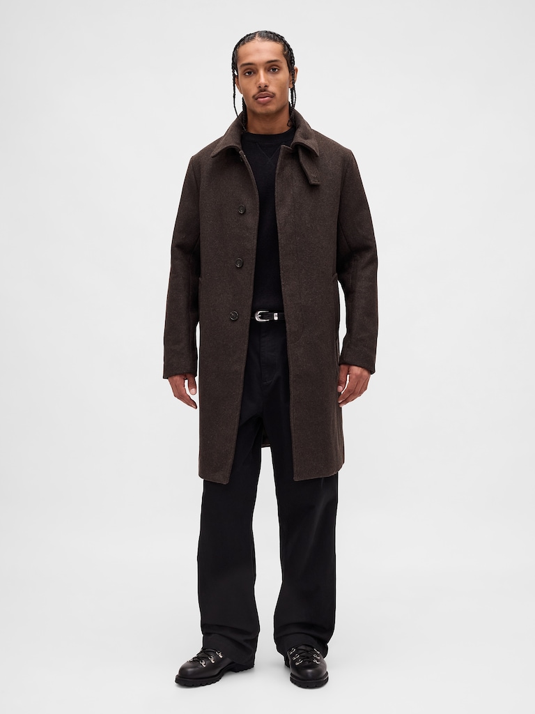 Wool-Blend Car Coat