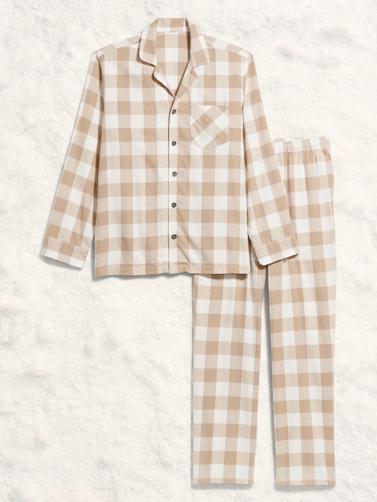 Plaid Flannel Pajama Set for Men