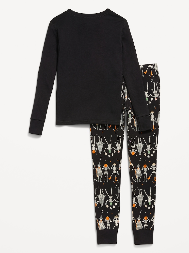 Gender-Neutral Snug-Fit Graphic Pajama Set for Kids