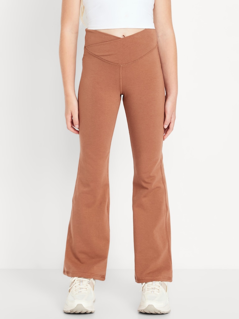 High-Waisted PowerChill Crossover Flared Leggings for Girls